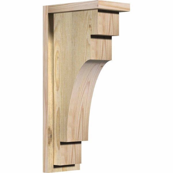 Ekena Millwork Mediterranean Rough Sawn Corbel w/Backplate, Douglas Fir, 6"W x 10"D x 22"H COR06X10X22MED01RDF - main
